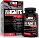 Prueba del factor de fuerza X180 Ignite Booster total de testosterona para Hombres con semillas fenugreek y té verde Extracto para construir músculo magro, energía de boosto, y mejorar el rendimiento, 120 cuenta