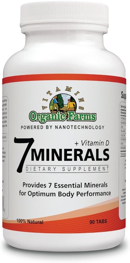 7 Minerales con vitamina D - 90 Tabletas - Rendimiento corporal óptimo - Suplemento dietético