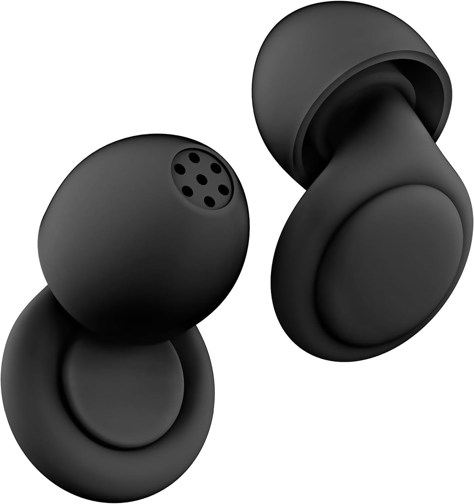 2 Tapones de anulación de ruido, amplificadores de sueño Beinkap con 12 consejos de oreja blanda reutilizable de silicona para reuniones sociales, trabajo, sueño, conciertos, crianza, 28 dB Reducción de ruido