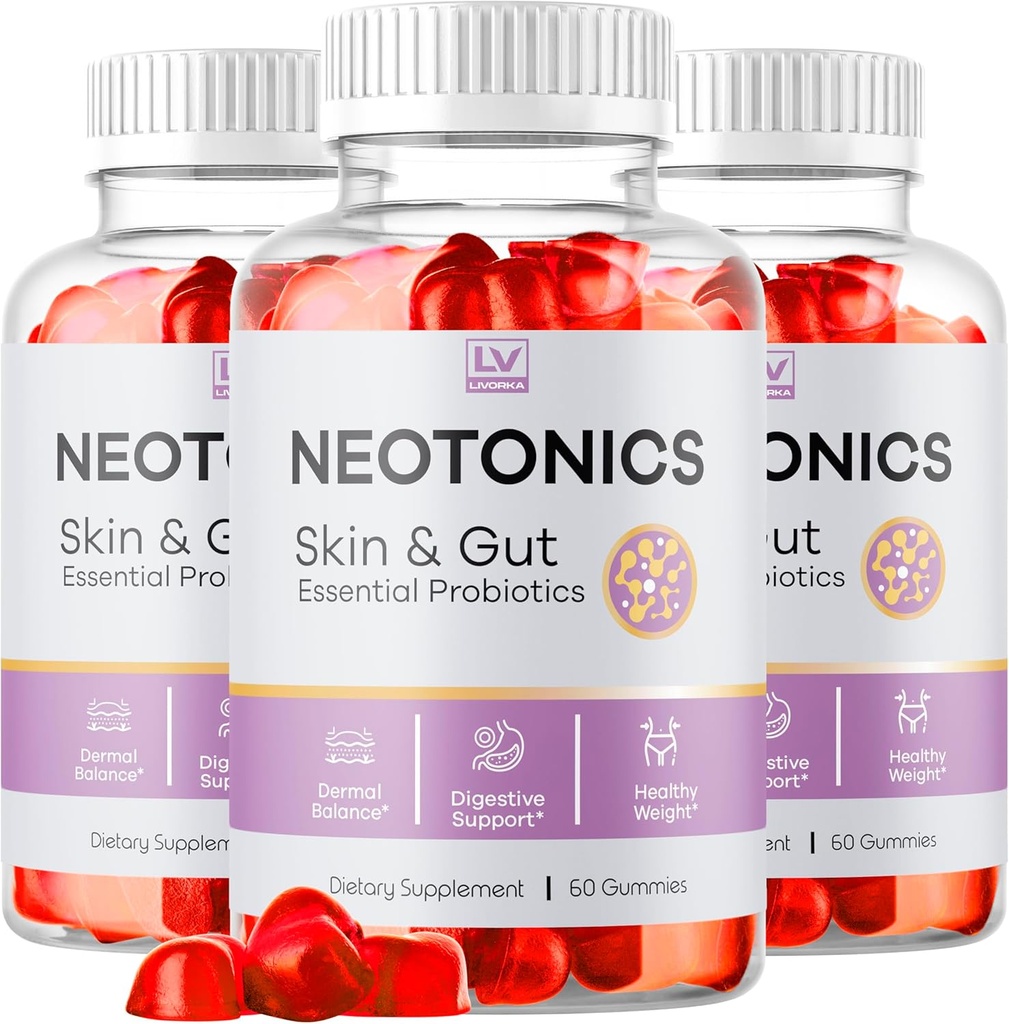 (3 Pack) Neotonics Skin And Gut Gummies, Neotonics Skin & Gut Essential Probiotics Gummies, Neotonics Skin And Gut Gummies Reviews, Neotonics Reseñas, Neotonics Gummies, 180 Gummies Por 3 meses