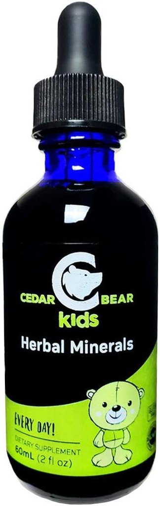 Oso de cedro Herbal Minerales para niños un suplemento herbal líquido que ayuda a construir cuerpos saludables, mentes y sistemas de inmunológico fuerte 2 Fl Oz