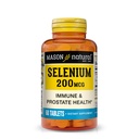 Masón Natural Selenio 200 mcg - Suplemento Antioxidante para Apoyo Inmunitario &amp; Salud Prostática, Mineral de Traza Esencial, 60 Tabletas