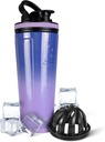 Hervidor de agitador de hielo 26 Oz de acero inoxidable, Lilac Dreaming - Botella de agua del gimnasio aislado con agitador patentado, reutilizable para ejercicios, smoothies, deportes
