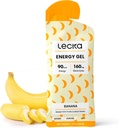 Lecka Energy Gel, 12 Gels  durable for Endurance Exercise, Made with Real Fruits and Basil Seeds, Provides Natural Energy and Electrolytes (12 Gels, Banana)