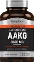 Piping Rock AAKG Supplement | 120 Caplets | 3600 mg | Arginine Alpha-Ketoglutarate Supplement | Nitric Oxide Enhancer | Max Strength | Vegetarian, Non-GMO, Gluten Free
