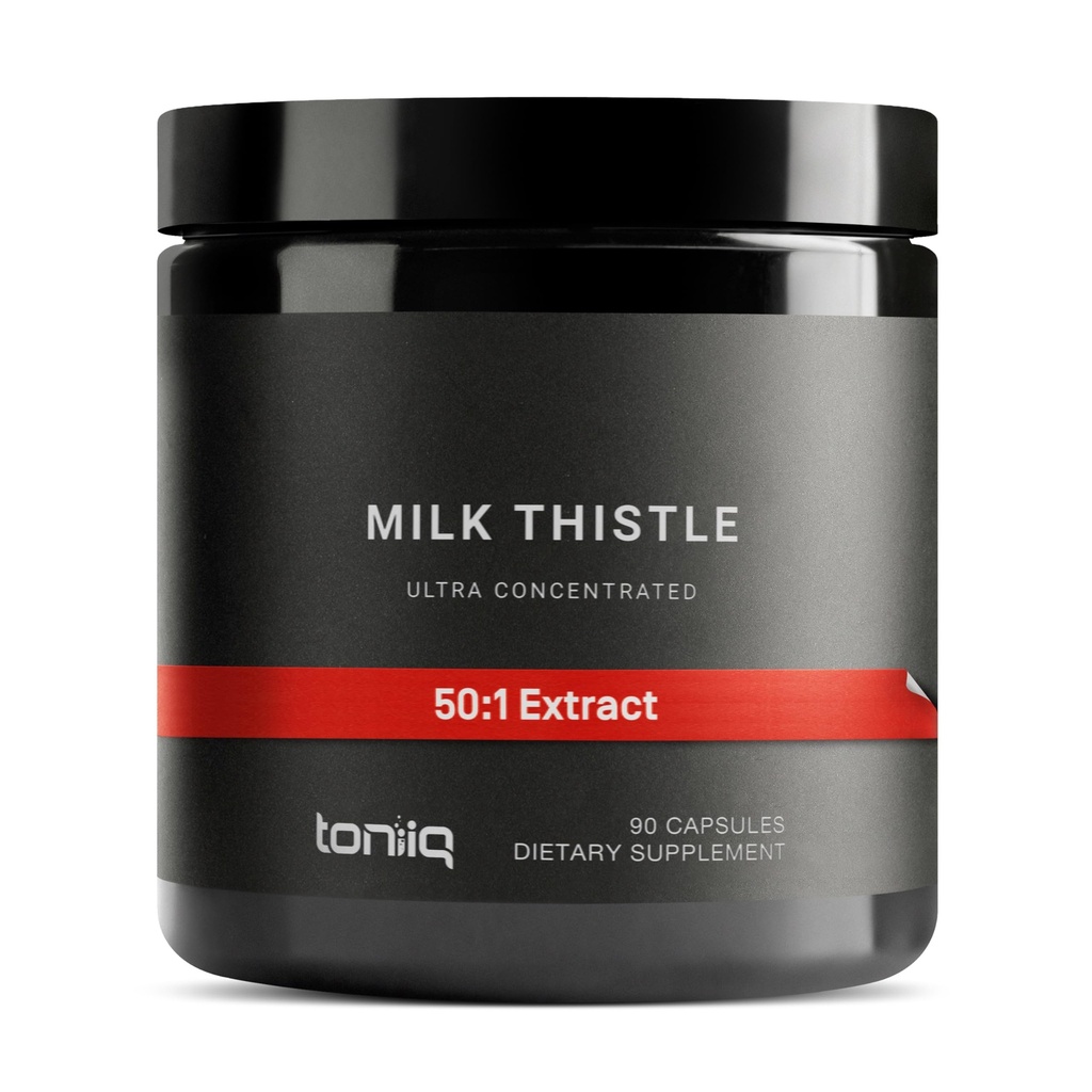 Leche Thistle - Ultra High Potency 50:1 Extracto con 80% Silymarin - Alta Concentración - Laboratorio de Terceros probado - 90 cápsulas