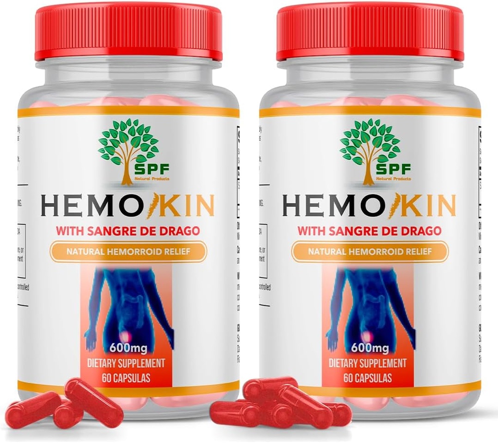 SPF HEMOKIN with Sangre de Drago – Hemorrhoid and Fissure Relief Supplement, Helps with Itching, Swelling (60 Caps) Natural Products. (2)
