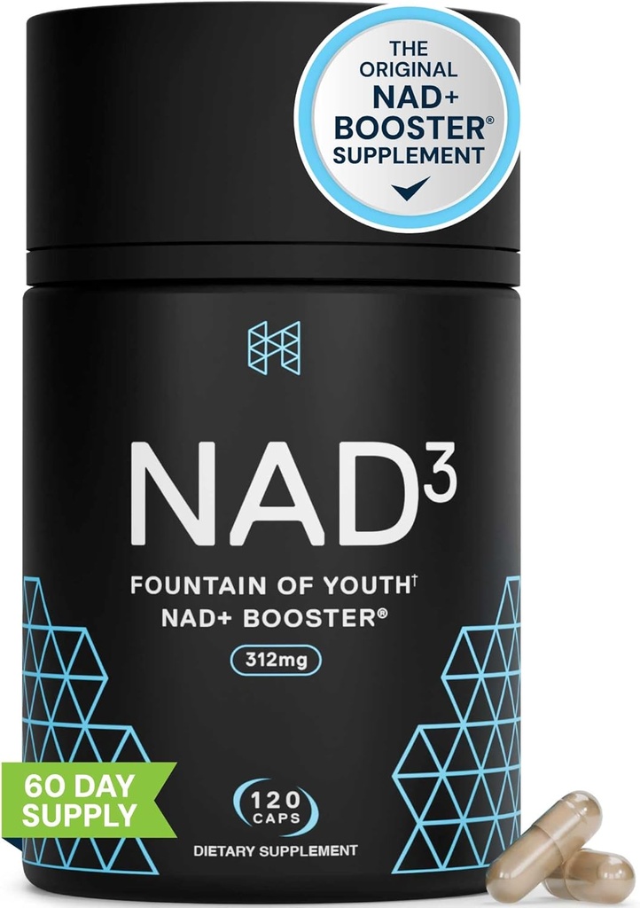 HPN NAD3 Clínico NAD+ Booster, Celular Health & Natural Energy - NAD Suplemento para el envejecimiento saludable, Apoyo metabólico, NRF2 &amp; Longevity, Nicotinamide Riboside & NMN Alternative, 120ct, 60-Day Supply