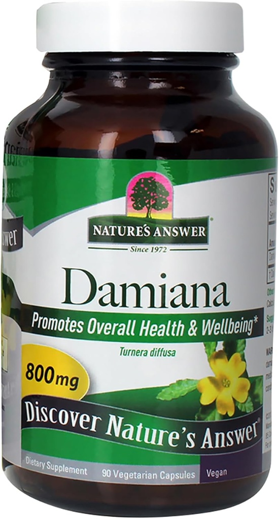 Respuesta de la naturaleza Damiana, 90 cápsulas vegetarianas (400 mg por cápsula)