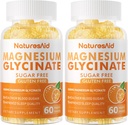Magnesio Glycinate Gummies 1000mg - Suplemento de Potasio de Magnesio Libre de Azúcar con Vitamina D, B6, CoQ10 para calma Mood &amp; Sleep Support - 120 Orange Gummies -2 Pack