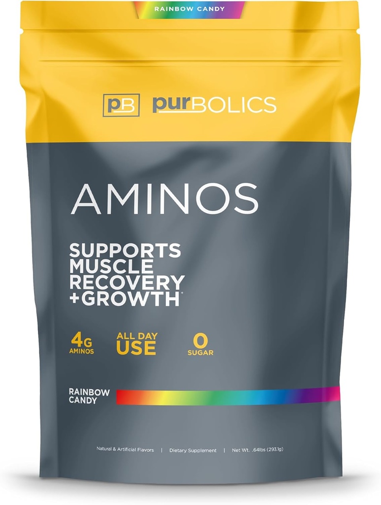 Aminos Purbólicos Silenciosos 4g de Aminoácidos de Formo Libre, Beta-Alanina, 0 Calories &amp; 60 Servings (Rainbow Candy)