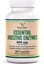 Digestive Enzymes - 800mg Blend of All 10 Most Essential Digestive and Pancreatic Enzymes (Amylase, Lipase, Bromelain, Lactase, Papain, Protease, Cellulase, Maltase, Invertase) by Double Wood