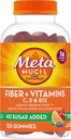 Mangas de fibra de metamucil para adultos con vitaminas C, D, B12 para el metabolismo, No azúcar añadido sabor de baya de citrus, 5g Suplemento de fibra prebiótica de base vegetal Blend, 120 Con