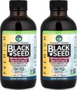 Increíbles hierbas Premium aceite de semilla negra - Gluten libre, no GMO, Cold Presionado Nigella Sativa Ayudas en Salud Digestiva, Apoyo Inmune, Función cerebral, Movilidad Conjunta - 4 Fl Oz (Pack de 2)