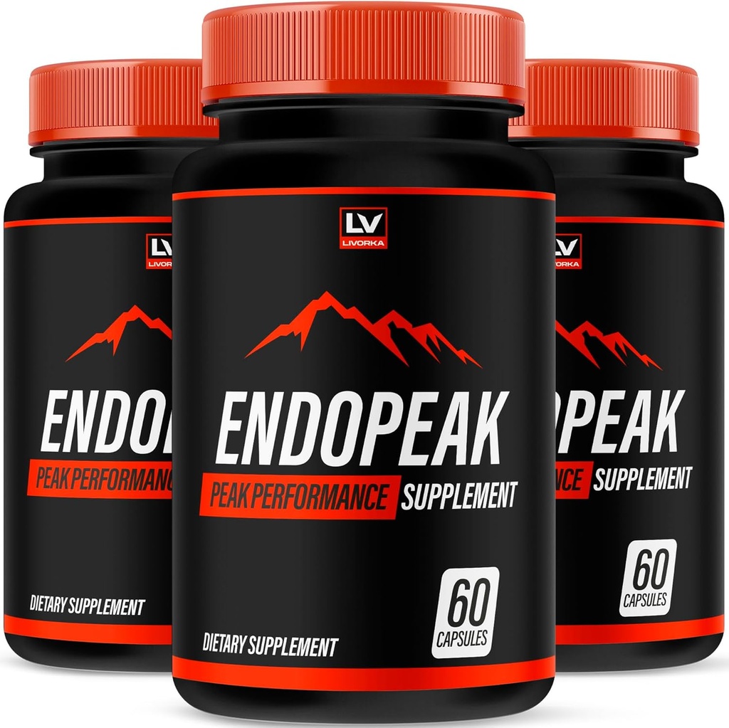 LIVORKA (3 Pack) Endopeak - Endopeak for Men, Endopeak Pills, Endopeak Capsules, Endopeak Male Performance, Endopeak Supplement, Endopeak Reviews, Endopeak Male Pills, 180 cápsulas para 3 meses