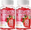Glucosamine Chondroitin Gummies with MSM & Elderberry Extra Strength - Joint Support, Antioxidant Immune Support Supplement for Adults, Men &amp; Women. 120 Gummies de fresa