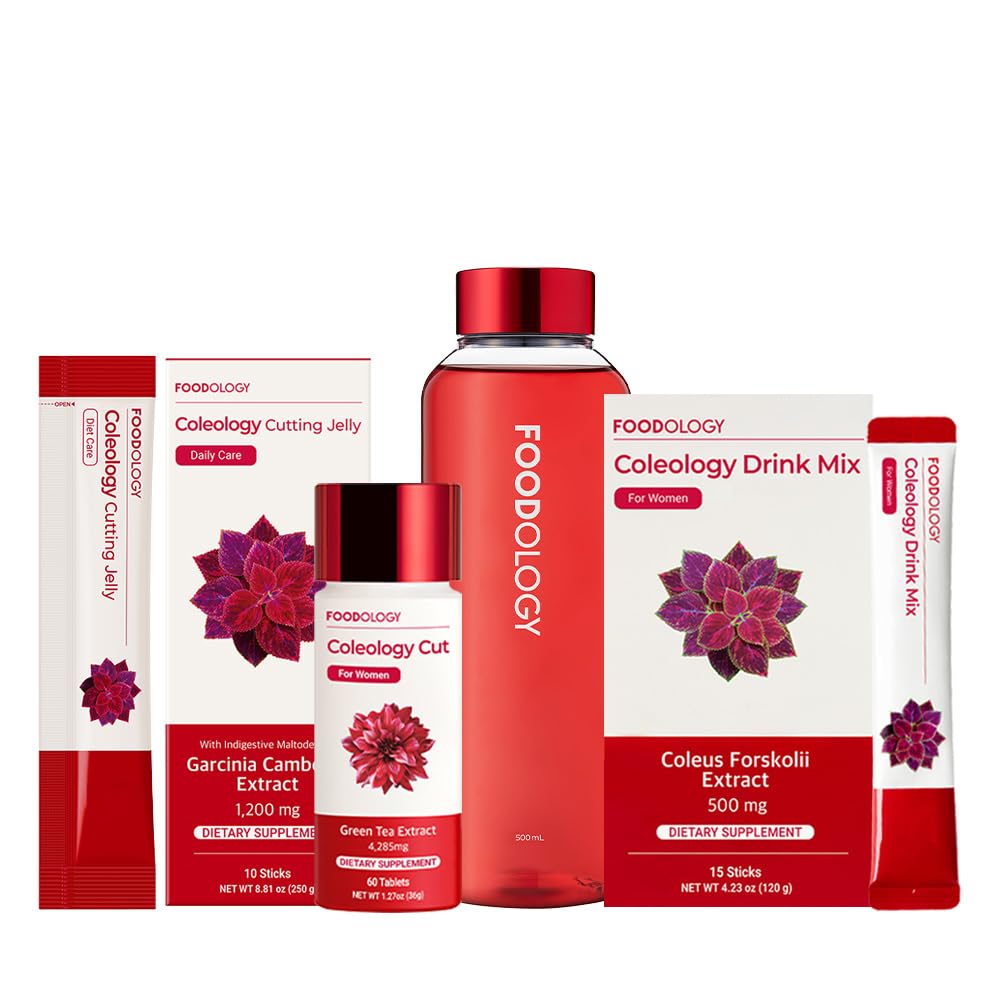 FOODOLOGY Fat Burner Red Line Bundle Coleology Drink Mix " Coleology Cut " Cutting Jelly " Water Bottle