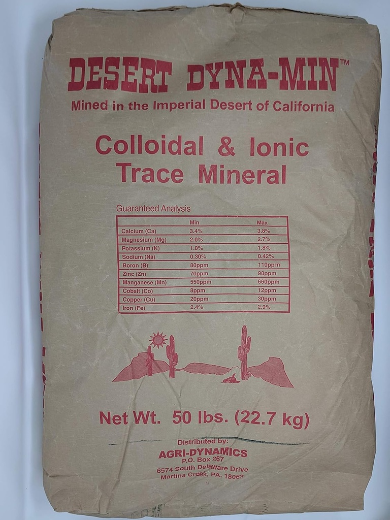 Desert Dyna-Min - Colloidal e Ionic Trace Mineral - Bolsa de 50 libras