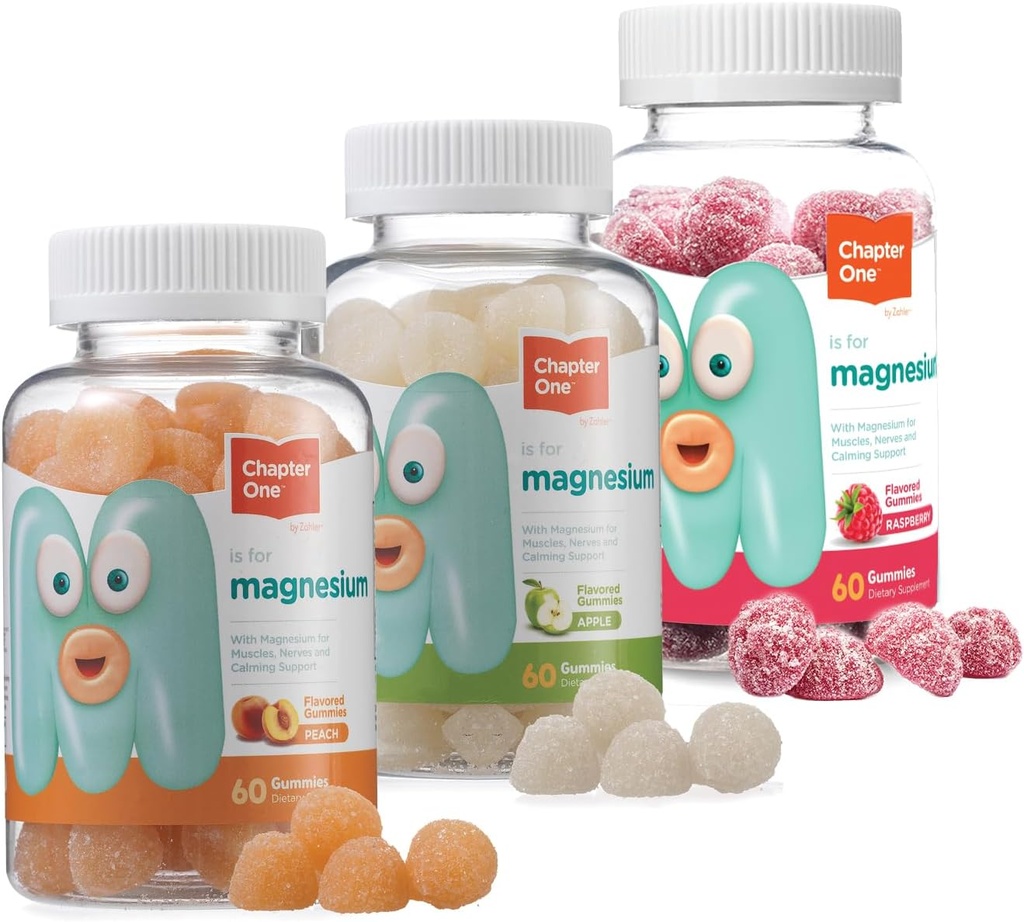 Capítulo One Magnesium Gummies for Kids &amp; Adults - Natural Calm Gummies - Calm Magnesium Citrate - Bone and Muscle Function Supplements for Kids &amp; Adults - Mood Support, Kosher, (Multi Pack) 3 Sabores.