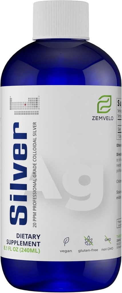 Liquid Ionic Silver Suplemento Silencio Natural Inflammatory Response Support TEN Healthy Skin, Hair & Nails TEN Immune Support ← Natural Silver