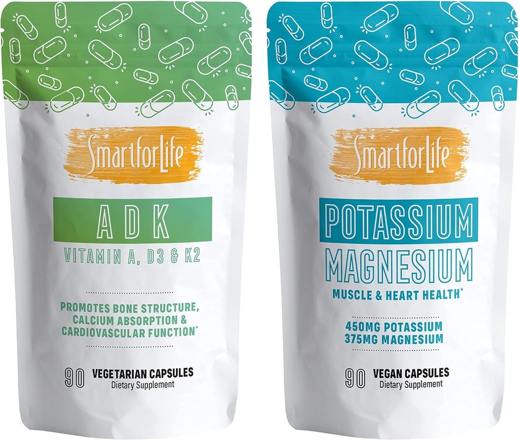 Smart for Life Potassium Magnesium & Vitaminas A,D3, K2 90 Cuenta