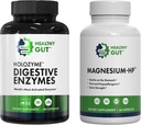 Saludable Gut HoloZyme Digestive Enzymes, 180 Capsules y Magnesium-HP, 60 cápsulas
