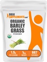 BulkSupplements.com Pólvora de cebada orgánica - Pólvora de Superalimentos Verdes, Suplemento Herbal - Vegan-Friendly, 1,5g por Serving, 5kg (11 libras) (Pack of 5)
