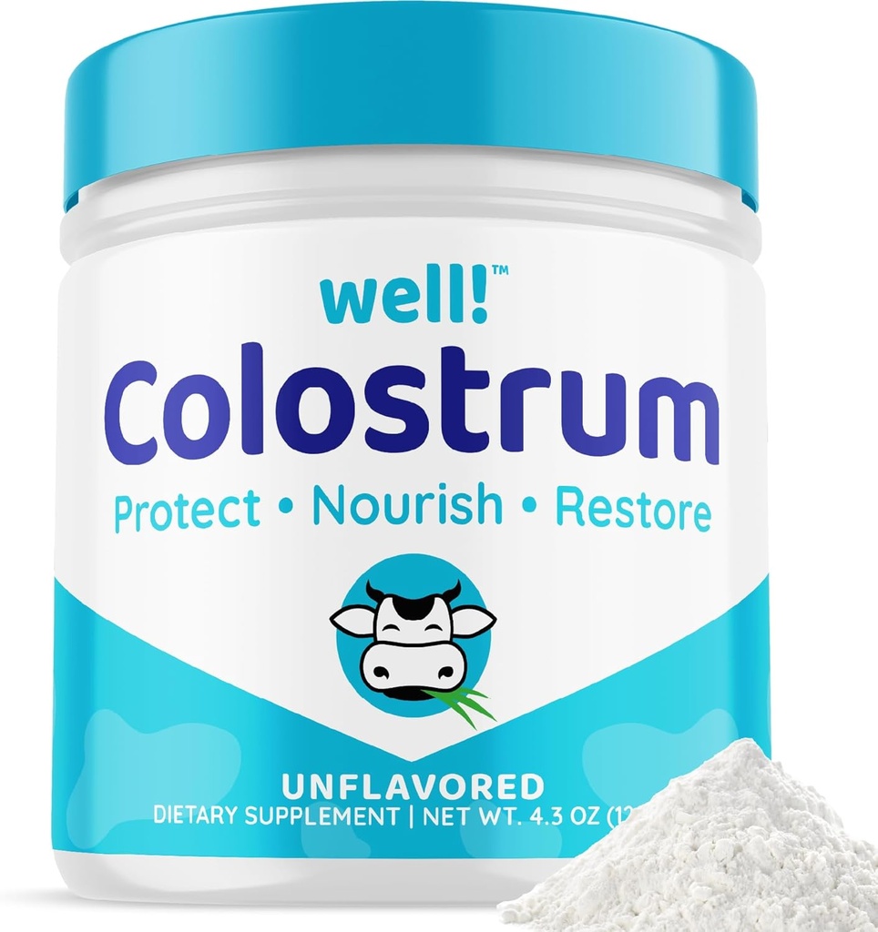 ¡Bien! Suplemento de Colostrum para Gut Health, Hair Growth,Beauty & Immune Support - Easy to Mix Grass-Fed Bovine Colostrum Powder - Antioxidantes - High IgG Plus ImmunoLin, Unflavored, 60 Servings