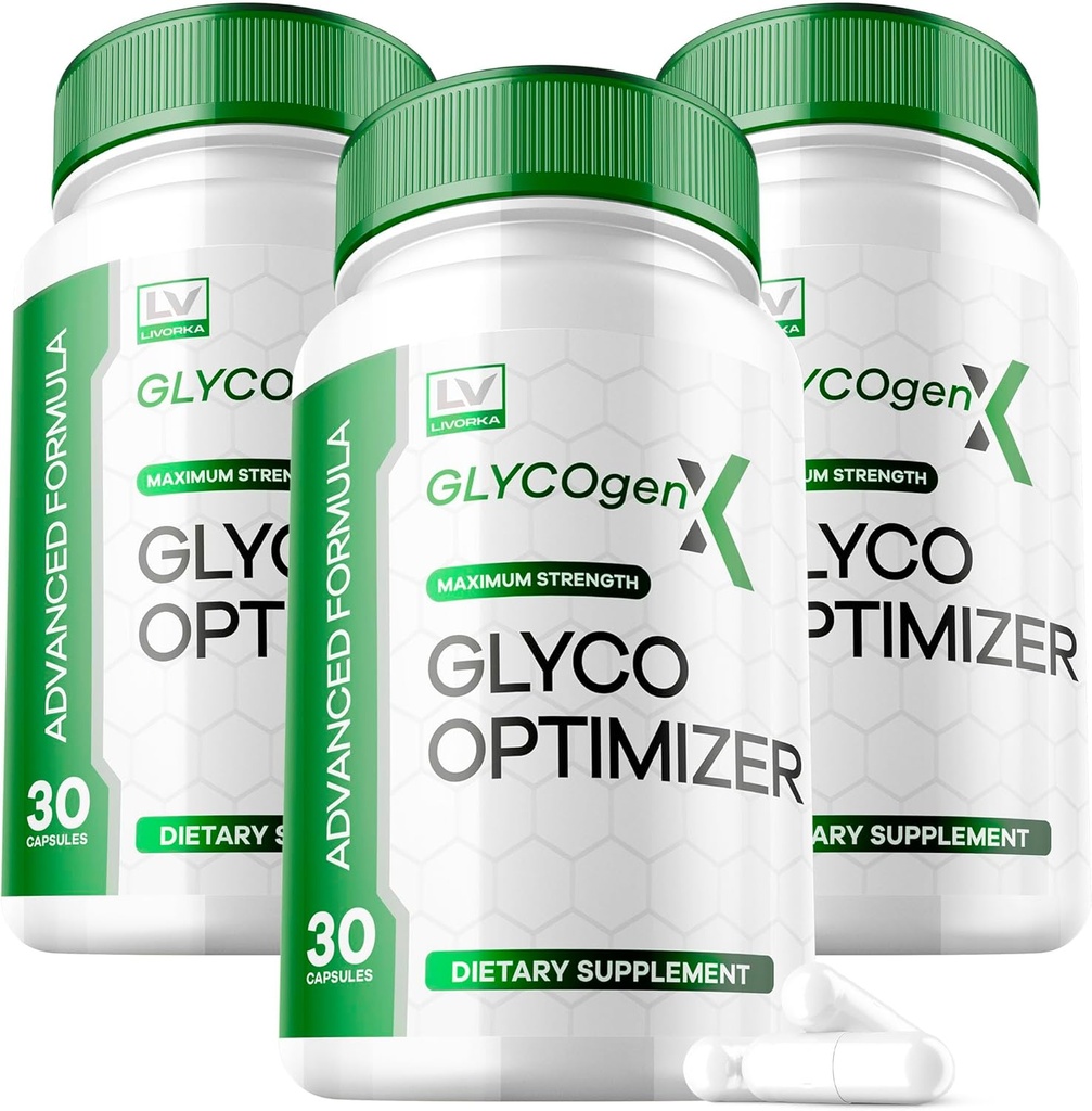 LIVORKA 3 Pack - Glycogen X Glyco Optimazer, Glyco X Optimizer Glycogen, GlycogenX, Glycogen Support, GlycogenX Support, Glycogen X, GlycogenX Glyco Optimizer, Glycogen Optimizer 600MG, 90 cápsulas