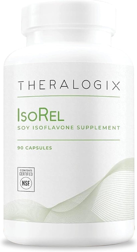 Theralogix IsoRel Whole Soybean Extract Supplement - 90-Day Supply - Menopause Support to Aid Hot Flashes - Prostate Health Support for Men - NSF Certified - 90 Capsules