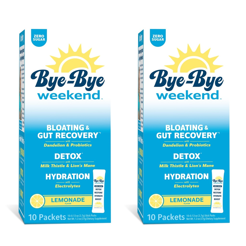 Detox Drink Mix w / Electrolytes - para Bloating, Recovery, Fatigue, Brain Fog - Probióticos, Lion's Mane, Milk Thistle - Zero Sugar Lemonade - 20 Pack
