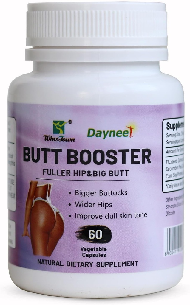 AIHIYO Butt Booster Capsule, Hip Butt Enhancement Suplemento Pill, Buttocks más grandes y mejorar el tono de piel de muñeca, 60 cuenta