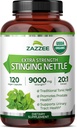 Zazzee USDA Organic Sting Nettle 20:1 Extract, 9000 mg Strength, 120 capsules veganos, 4 Month Supply, Concentrated, Standardized 20X Extract, Certified Organic, 100% Vegetarian, All-Natural, Non-GMO