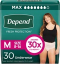 Protección fresca abierta Diapers de adultos, incontinencia & ropa interior de la vejiga postparto para mujeres, desechable, máximo, mediano, desbloqueo, 30 cuenta, embalaje mayo Vary