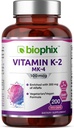 biofix Vitamina K2 MK-4-100 mcg 200 Caps con Alfalfa - Apoya la salud de huesos fuertes