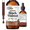 Tintura de nueces ecológicas y negras silvestres - Detox de limpieza con manguito de nuez negro - Suplemento herbario para Gut Detox Limpieza y Bienestar Digestivo - Vegan, Azúcar &amp; Sin alcohol - 2 fl oz