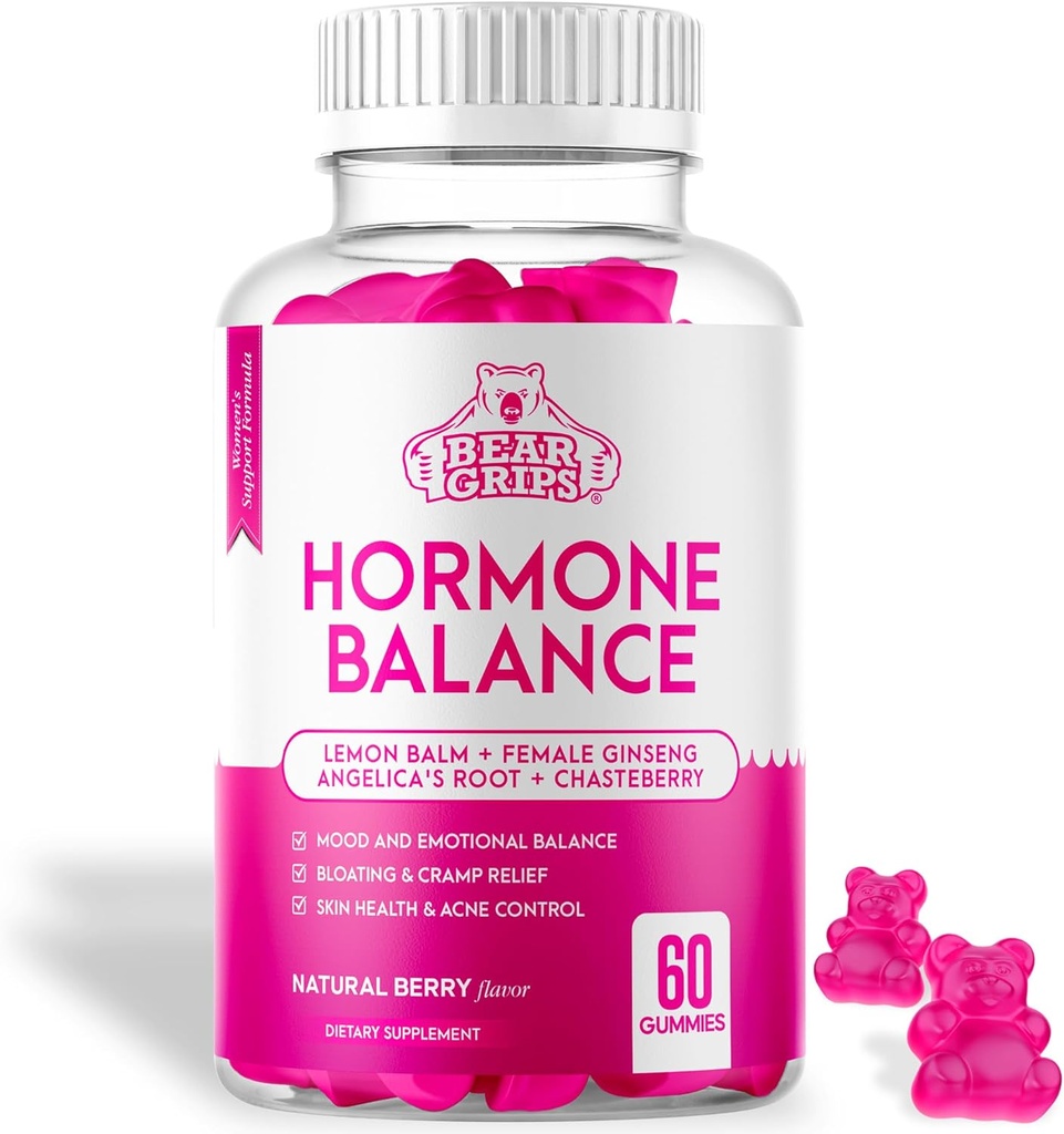 Equilibrio hormonal para mujeres - PMS Alivio Gummies y Alivio de Bloating para Mujeres, Complejo de Equilibrio para Mujeres - Suplementos de la menopausia para Mujeres, Alivio de la menopausia, Apoyo Natural para Cólicos