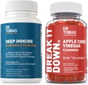 Dr. Tobias Deep Immune Probiotics & Prebiotics and Apple Cider Vinegar Gummies, Supports Digestive Health, Gut Immune Function, Cleanse & Detox for Men & Women with 4.4. Billion CFU & The Mother