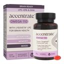 Omega 110 w/LYSOVETA LPC Silencio EPA &amp; DHA Suplementos para Cerebro &amp; Retina Salud TEN Focus, Atención, Memoria, Mood & Vision TEN 6X Absorción Superior Than Fish Oil TEN High Potency Omega-3 LPC-DHA