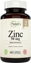 Potent Zinc 50 mg, Suplemento de Apoyo Inmunitario - Alta Potencia para la Salud Máxima Inmune y Antioxidante - Hecho en EE.UU. de óxido de zinc natural - 365 Tabletas (1 año de suministro)