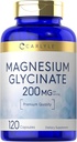 Carlyle Magnesium Glycinate TEN 200mg TEN 120 Capsules TEN NO GMO Y Gluten Suplemento Gratis