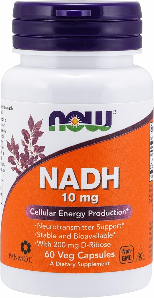 Ahora Alimentos NADH con Ribose, 10 mg, 60 Vcaps