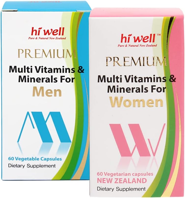 Pareja de paquete de vitaminas (Hi Well Premium Multi Vitaminas & Minerales para Hombres/Mujeres)