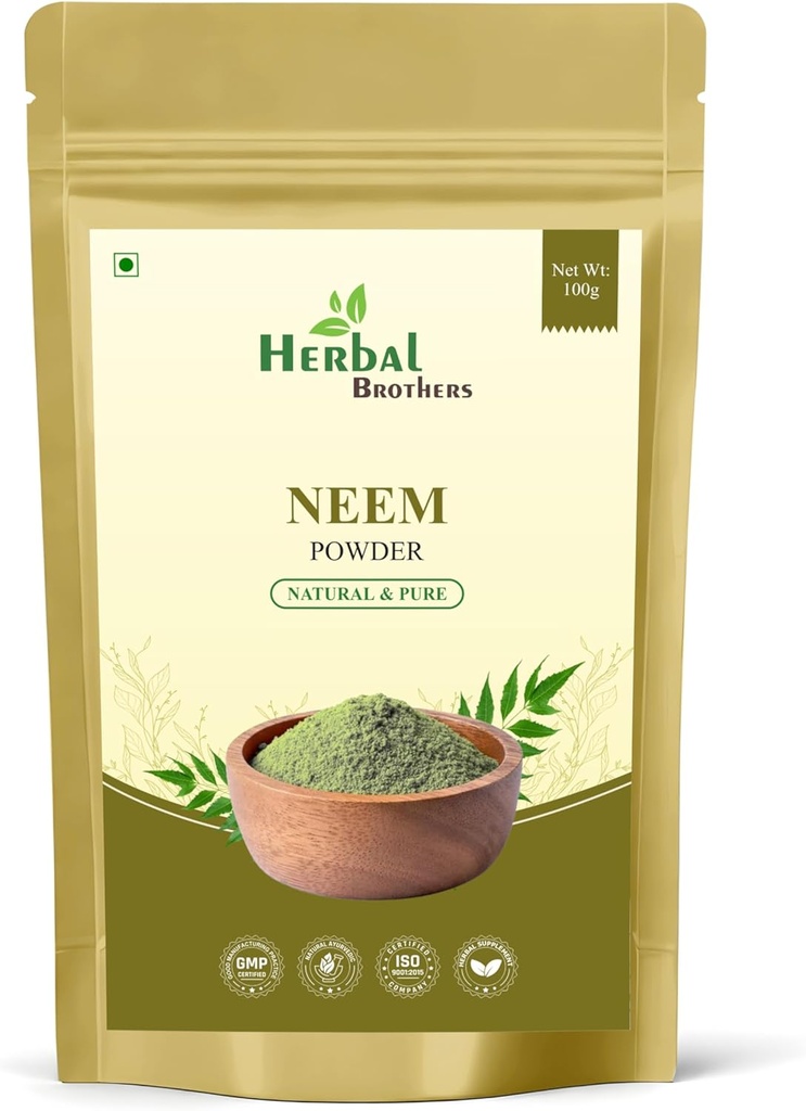 Orgánica Neem Powder Cuidado de la piel natural, Cuidado del cabello &amp; Detox Ayurvedic Herbal Suplemento 100 gm, Pack de 1