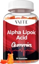 Alfa Lipoic Acid Gummies 1000mg, ALA Suplemento para Cerebro &amp; Nerve Support, Antioxidante, Energía – No GMO, Vegan, Gluten-Free – 60 Chewables para Vitalidad y Confort para Hombres &amp; Mujeres