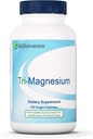 Nutra Biogenesis Tri-Magnesium - Complejo de Magnesio Triple, Suplemento de Absorción Alta con Citrate, Malate " Oxide for Bone, Muscle " Teeth Support, 3 en 1 Fórmula para Mujeres " Hombre - 120 Capsules
