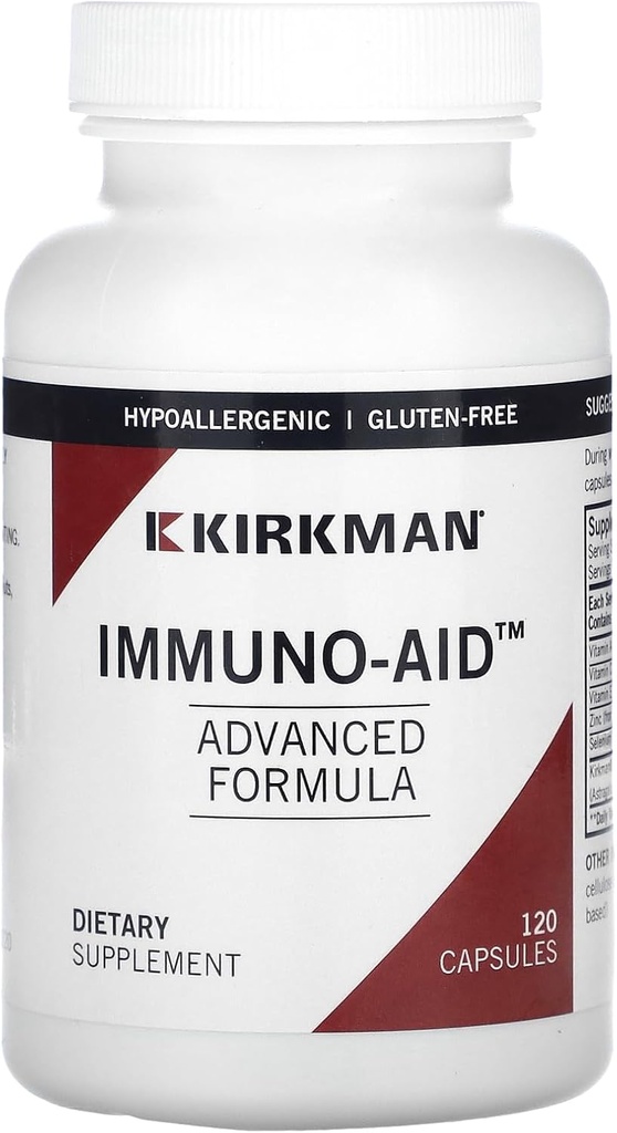 Kirkman - Immuno-Aid Advanced Formula - 120 cápsulas - Immune Support - Potent Proprietary Blend - Hypoallergenic
