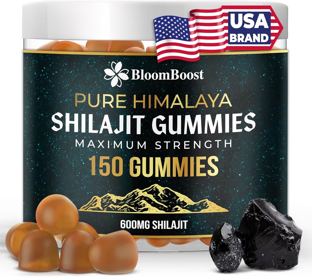 Shilajit para Hombres y Mujeres - Shilajit Gummies - Shilajit Pure Himalayan tención 600mg Shilajit, 150 Gummies (75 Servings)