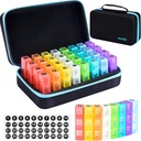 ZRFMIB Monthly Pill Organizer 3X a Day, 30 Day Travel Pill Box Organizer with 32 Daily Compartments, Month Pill Box Organizer for Fish Oil, Vitamins, Supplements and Medications