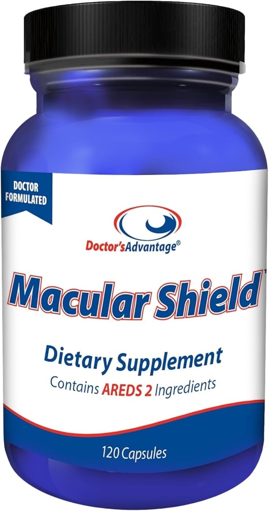 Doctor’s Advantage Macular Shield Eye Vitamins 120 Capsules | Lutein and Zeaxanthin Supplements with AREDS 2® Ingredients for Macular Degeneration Support​